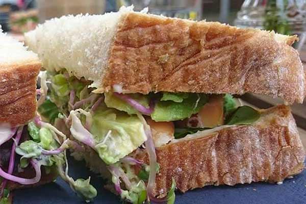 Hearty sandwich lunch